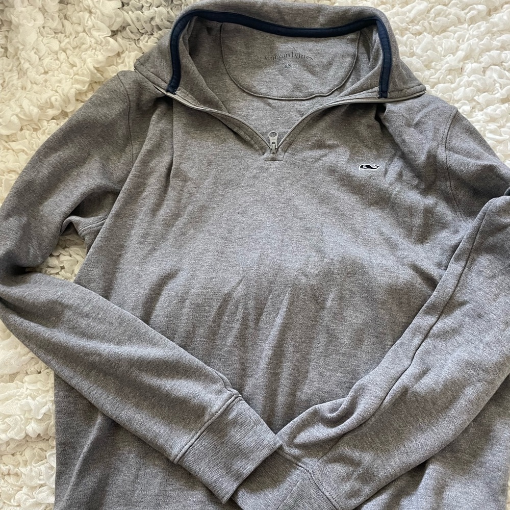 grey half zip